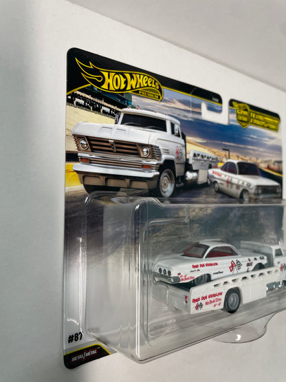 Hot Wheels 1/64 Car Culture Team Transport '61 Impala & Horizon Hauler Camion De Transport White - JHX88