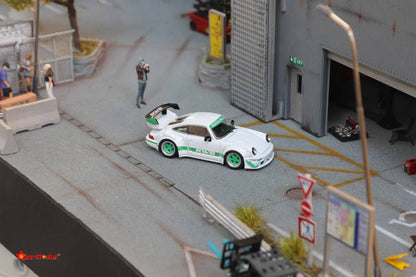 Star Model 1/64 Porsche RWB 964 White w/ Green Rims