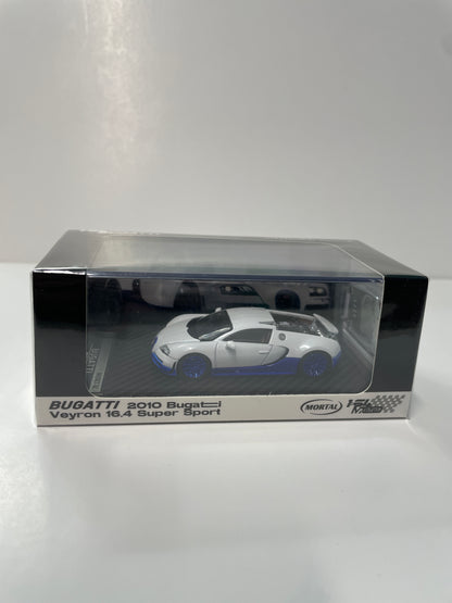 Mortal Model 1/64 2010 Bugatti Veyron 16.4 Super Sport White & Blue