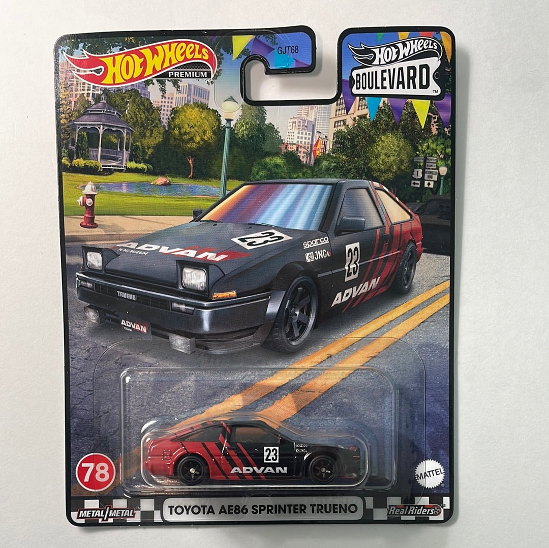 Hot Wheels 1/64 HW Boulevard Toyota AE86 Sprinter Trueno Black - HKF28