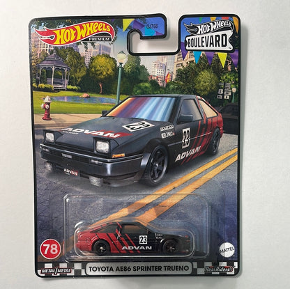 Hot Wheels 1/64 HW Boulevard Toyota AE86 Sprinter Trueno Black - HKF28