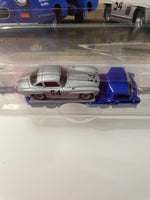 Hot Wheels 1/64 Car Culture Team Transport Mercedes-Benz 300 SL w/ ‘55 Mercedes-Benz Blaues Wunder Blue & Grey