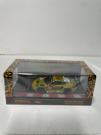 Tarmac Works x IXO 1/64 Porsche 911 GT3 R #54 Nurburgring 24h 2023  Yellow & Black - T64-084-23NUR54
