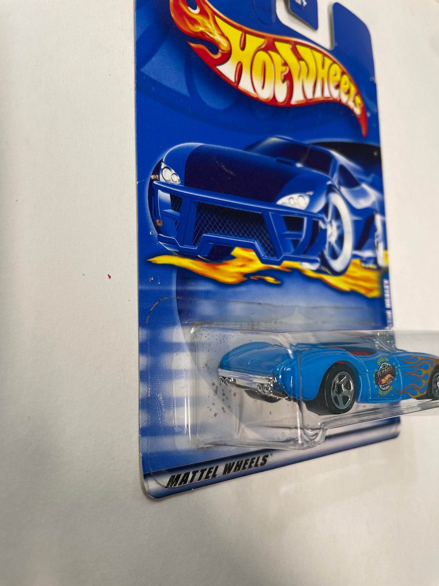 Hot Wheels 1/64 Austin Healey Blue - Damaged Car & Box (Read description)