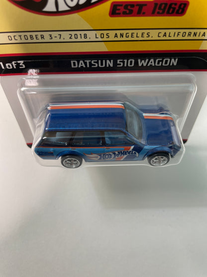 Hot Wheels 1/64 32th Annual Collectors Convention Los Angeles Datsun 510 Wagon Blue