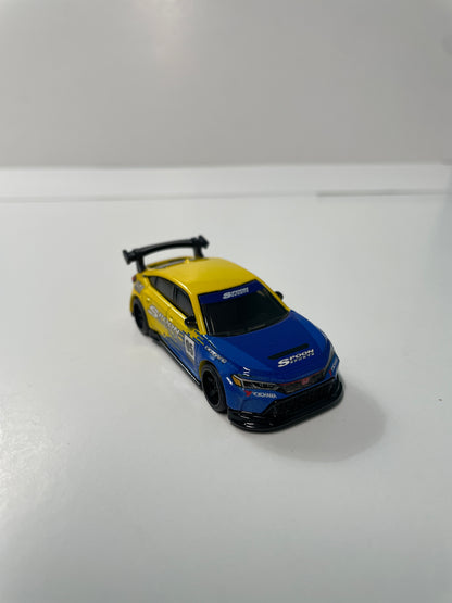 *Loose* Hot Wheels 1/64 Premium Car Culture 2 Pack Honda Civic Type R Yellow & Blue
