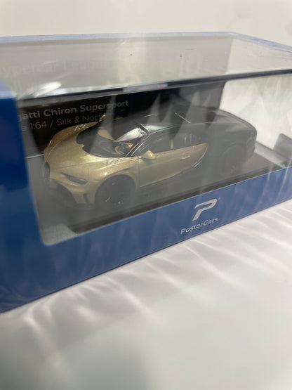 Postercars 1/64 n10 Bugatti Chiron Supersport Silk & Nocturne Black Hypercar League Collection - Damaged Box