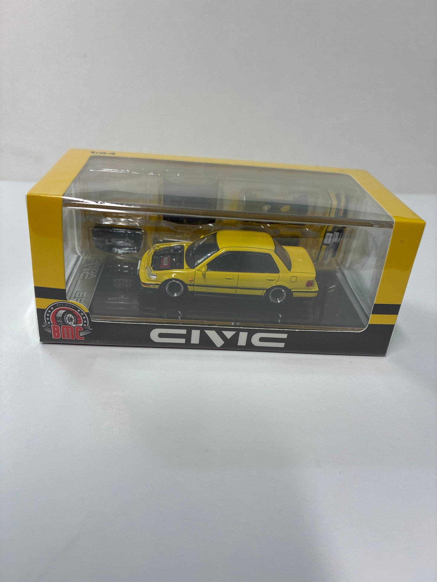 BM Creations 1/64 Honda Civic EF2 Custom Yellow - 64B0470