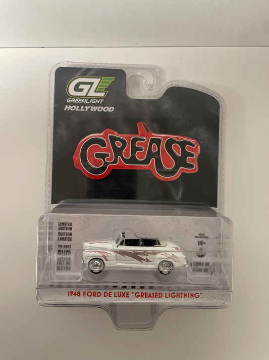 Greenlight Hollywood 1/64 Grease 1948 Ford De Luxe 'Greased Lightning' White - 62010A