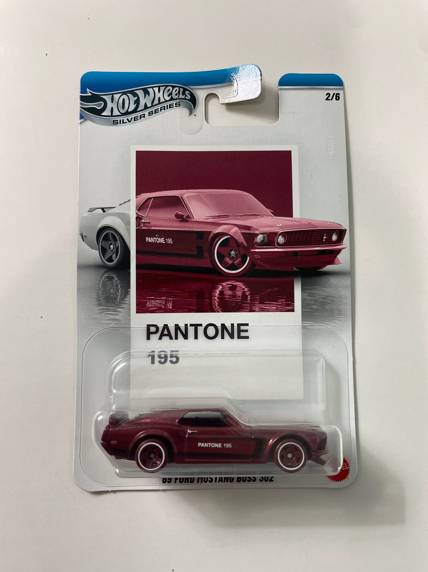Hot Wheels 1/64 Silver Series Pantone 195 '69 Ford Mustang Boss 302 Red - JKY48
