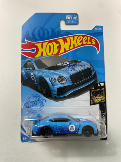 Hot Wheels 1/64 2018 Bentley Continental GT3 Blue - Damaged Box