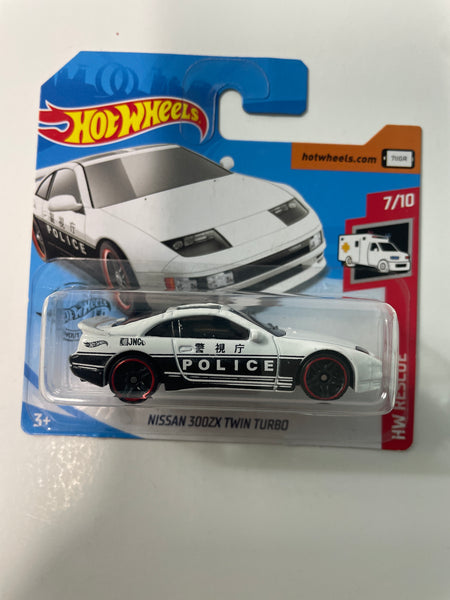 Hot Wheels 1/64 Nissan 300ZX Twin Turbo Police Short Card White