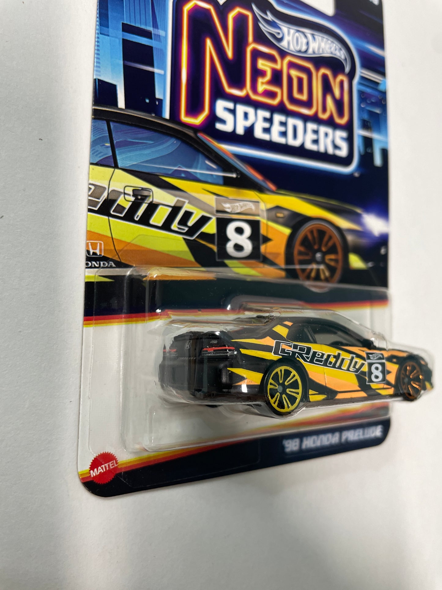 Hot Wheels 1/64 Neon Speeders ‘98 Honda Prelude Black & Orange