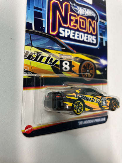 Hot Wheels 1/64 Neon Speeders ‘98 Honda Prelude Black & Orange