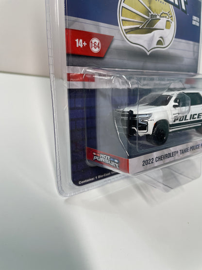 Greenlight 1/64 Hobby Exclusive Hot Pursuit 2022 Chevrolet Tahoe Police Pursuit Vehicle White