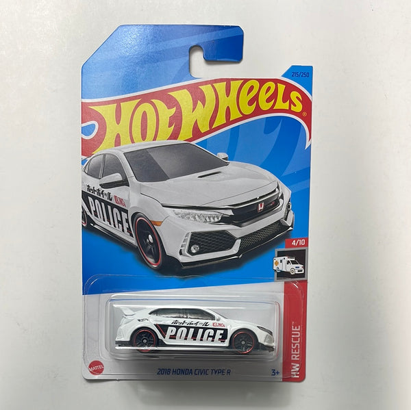 *Japan Card* Hot Wheels 1/64 2018 Honda Civic Type R Police White