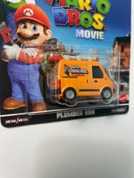 Hot Wheels 1/64 Pop Culture The Super Mario Bros.Movie Plumber Van Orange - Damaged Card