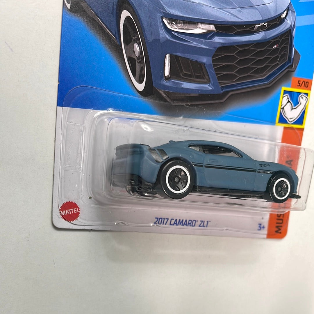 Hot Wheels 1/64 Kroger 2017 Camaro ZL1 Blue - Damaged Card