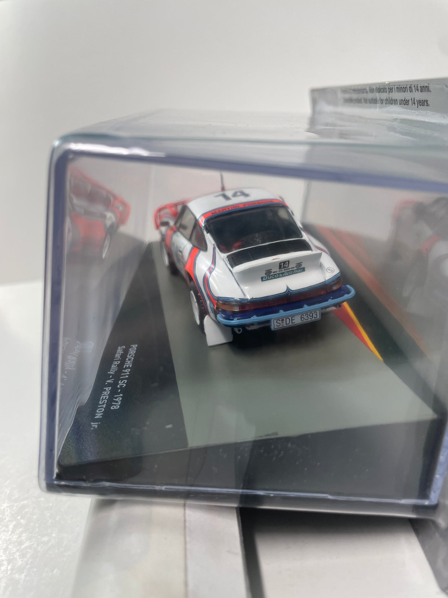 Altaya 1/43 Porsche 911 SC 1978 Safari Rally #14 White & Red