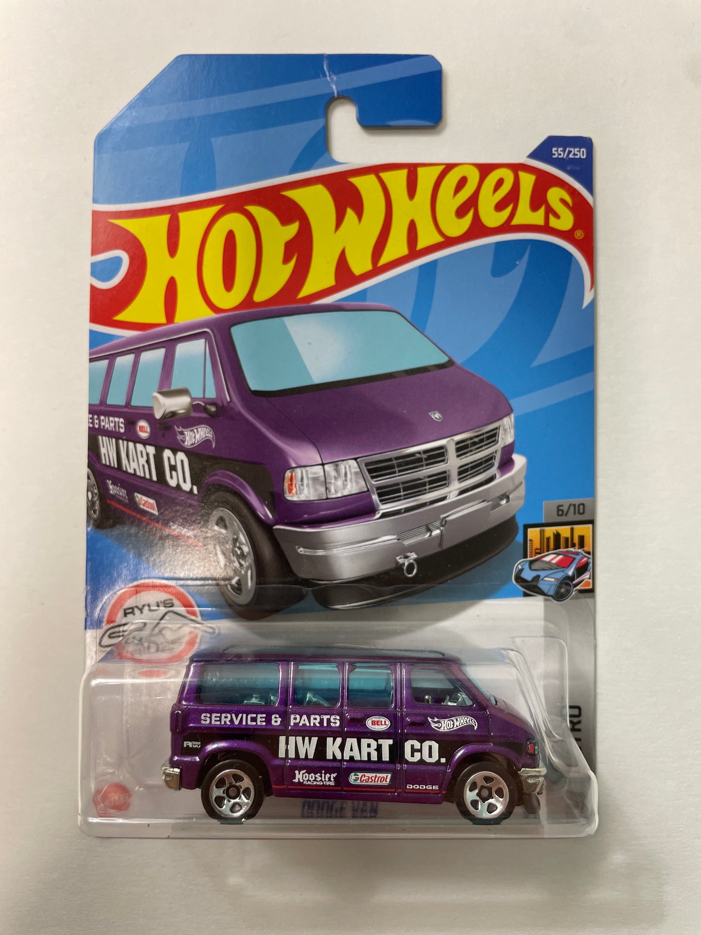 Hot Wheels 1/64 Dodge Van Purple - Damaged Box