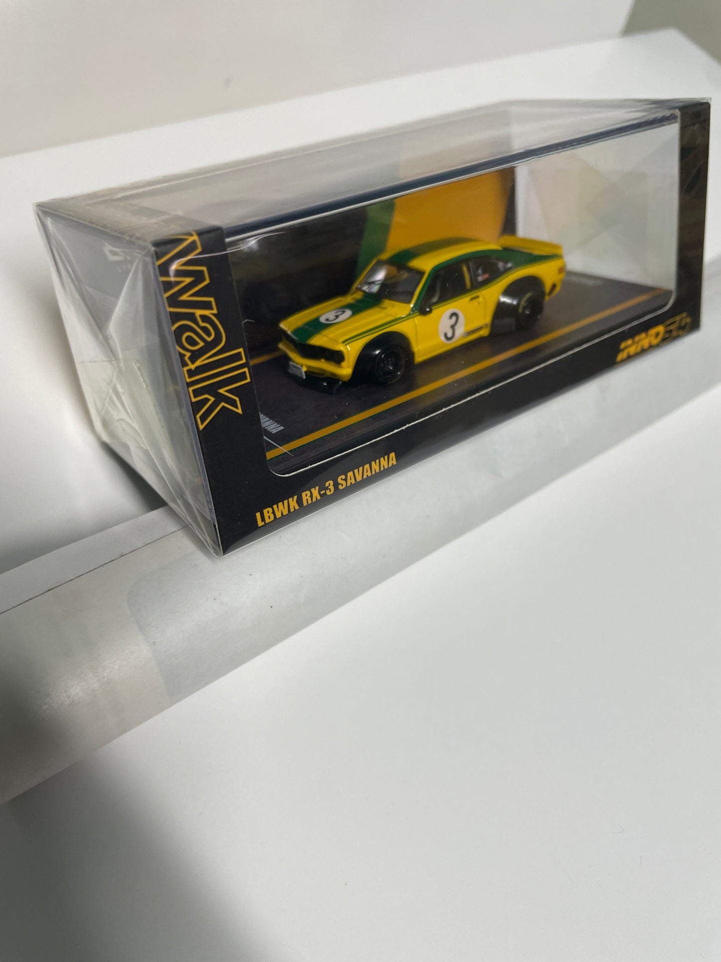 Inno64 1/64 LBWK Mazda RX-3 Savanna Yellow & Green
