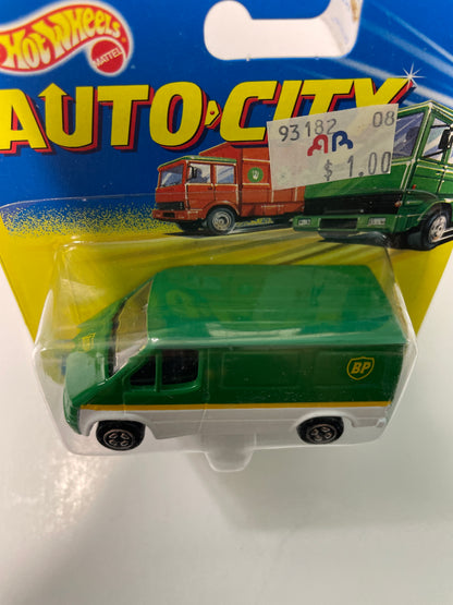 Hot Wheels 1/64 Auto City Ford BP Van Green - Damaged Box