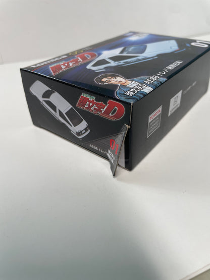Tomica Premium Unlimited 1/64 #01 Initial D AE86 Trueno (Takumi Fujiwara) White 29766 - Damaged Box
