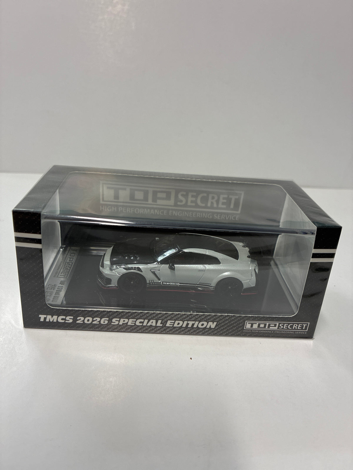 BM Creations 1/64 TMCS Malaysia 2026 Special Edition Top Secret  Nissan R35 GT-R Matte Peal White - 64B0501