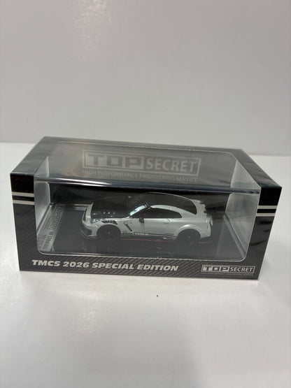 BM Creations 1/64 TMCS Malaysia 2026 Special Edition Top Secret  Nissan R35 GT-R Matte Peal White - 64B0501
