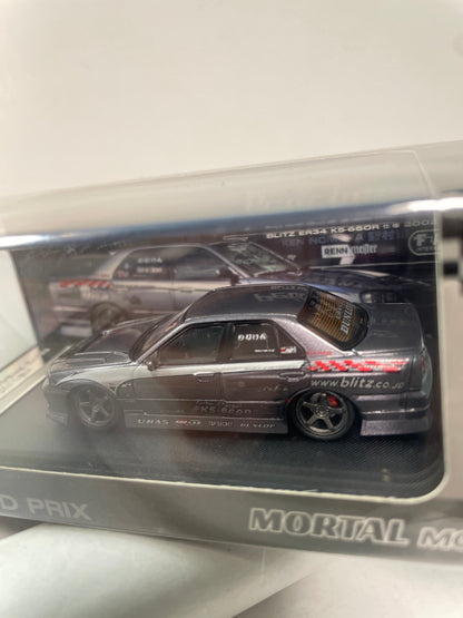 Mortal Model 1/64 Nissan Skyline Blitz ER34 2002 Grey