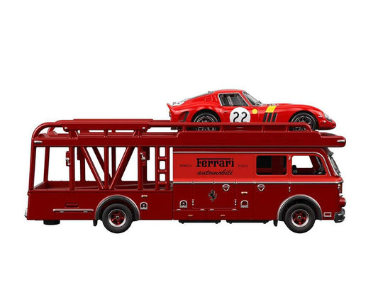 Hot Wheels 1/64 Car Culture Team Transport Ferrari 250 GTO & Fiat 642 RN2 Bartoletti Transporter Red - JBM37 - Damaged Box