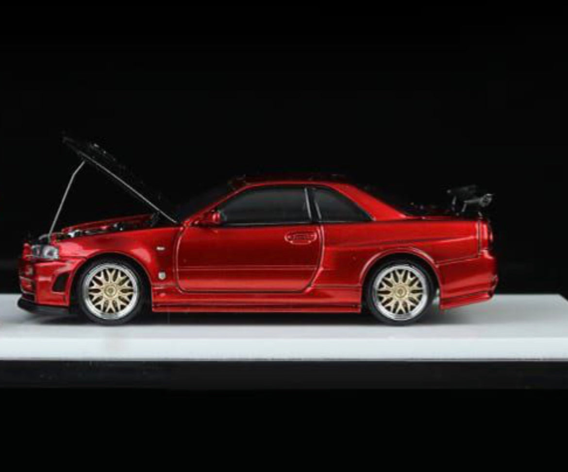 Time Micro 1/64 Nissan Skyline GT-R R34 Red