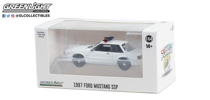 Greenlight 1/64 Hot Pursuit 1987 Ford Mustang SSP Police White