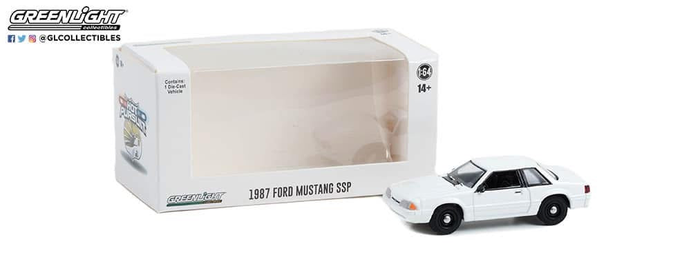 Greenlight 1/64 Hot Pursuit 1987 Ford Mustang SSP White