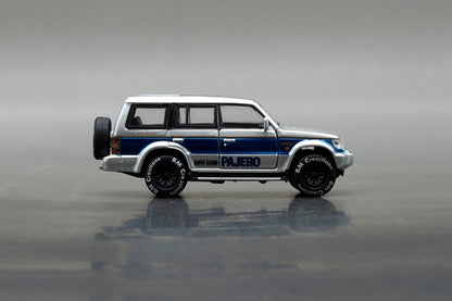 BM Creations 1/64 Mitsubishi Pajero Super Exceed Silver & Blue