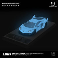 Time Micro 1/64 LBWK LB-Silhouette Lamborghini Aventador Tron White (Glow in the dark)