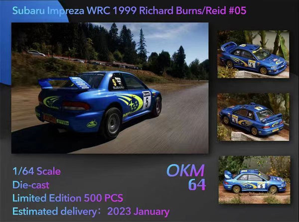 OKM 1/64 Subaru Impreza WRC Blue 1999 Burns / Reid #05