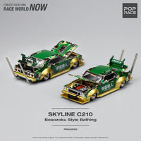 1/64 Pop Race Nissan Skyline C210 Bosozoku Style - BAPE 30th Anniversary Green