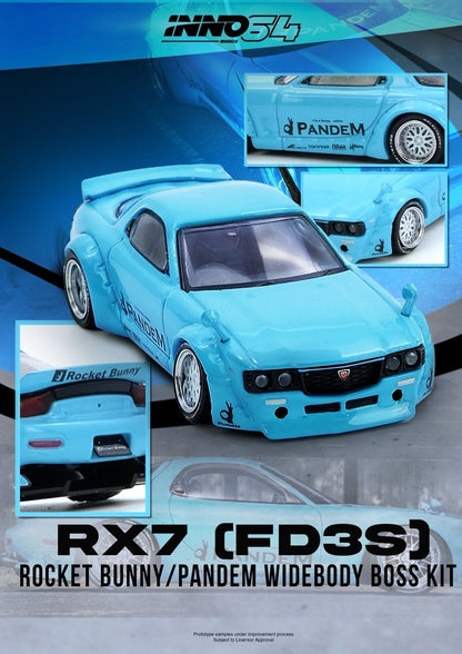 Inno64 1/64 Mazda RX-7 (FD3S) Pandem Rocket Bunny Tiffany Blue - IN64-RX7FDP-TIFBLU