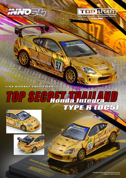 Inno64 1/64 Honda Fest Thailand 2025 Honda Integra Type R (DC5) Top Secret Thailand Gold - IN64-DC5TST-HFTH25
