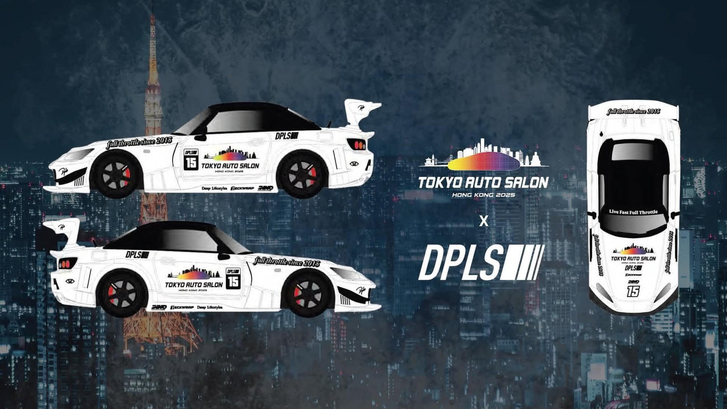 Inno64 x DPLS 1/64 Tokyo Auto Salon Hong Kong 2025 Honda S2000 J'S Racing White - IN64-DPLS-TASHK25