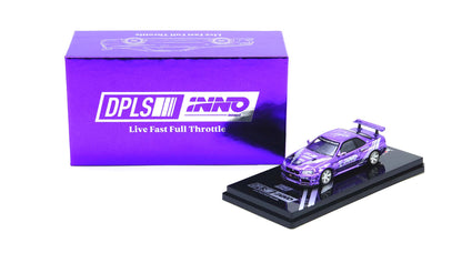 Inno64 1/64 Nissan Skyline GT-R R34 DPLS Blue / Purple Chrome - IN64-DPLS-R34-TMCS25