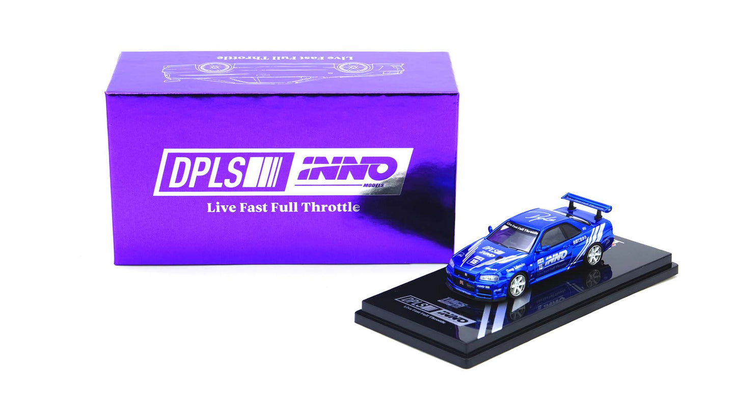 Inno64 1/64 Nissan Skyline GT-R R34 DPLS Blue / Purple Chrome - IN64-DPLS-R34-TMCS25