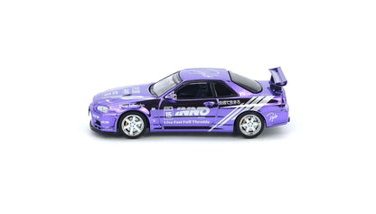 Inno64 1/64 Nissan Skyline GT-R R34 DPLS Blue / Purple Chrome - IN64-DPLS-R34-TMCS25