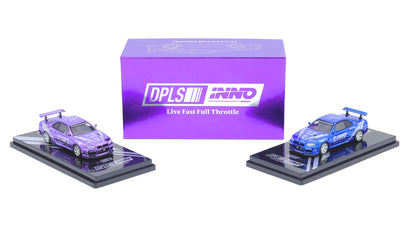 Inno64 1/64 Nissan Skyline GT-R R34 DPLS Blue / Purple Chrome - IN64-DPLS-R34-TMCS25