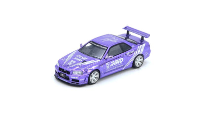 Inno64 1/64 Nissan Skyline GT-R R34 DPLS Blue / Purple Chrome - IN64-DPLS-R34-TMCS25