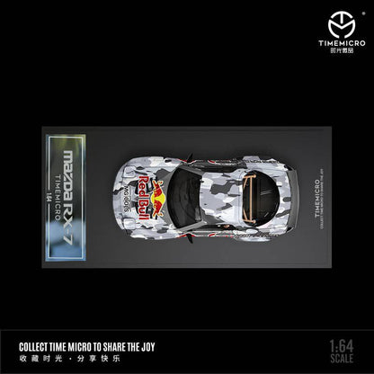 Time Micro 1/64 Mazda RX-7 Rocket Bunny Red Bull Grey & Black