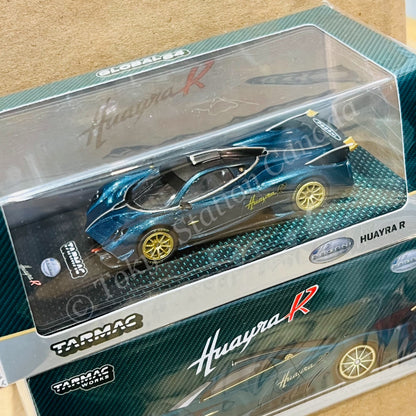 Tarmac Works 1/64 Pagani Huayra R Turquoise Carbon Fiber Global64 - T64G-TL035-TCF