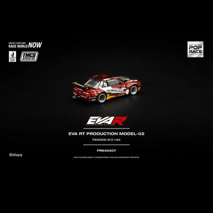 Pop Race 1/64 TMCS Malaysia 2026 Special Edition Eva RT Production Model-02 Pandem Nissan S13 Red - PR64-0507