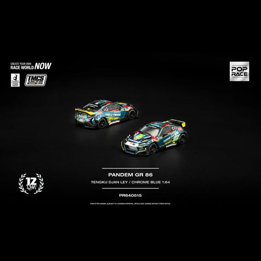 Pop Race 1/64 TMCS Malaysia 2026 Special Edition Tengku Djan Ley Pandem Toyota GR86 Blue - PR64-0515